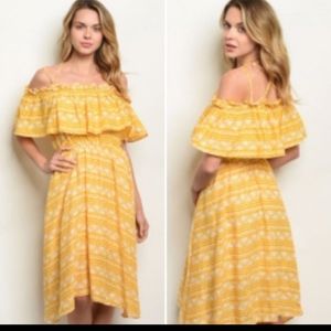 Off-shoulder bohemian strap dress